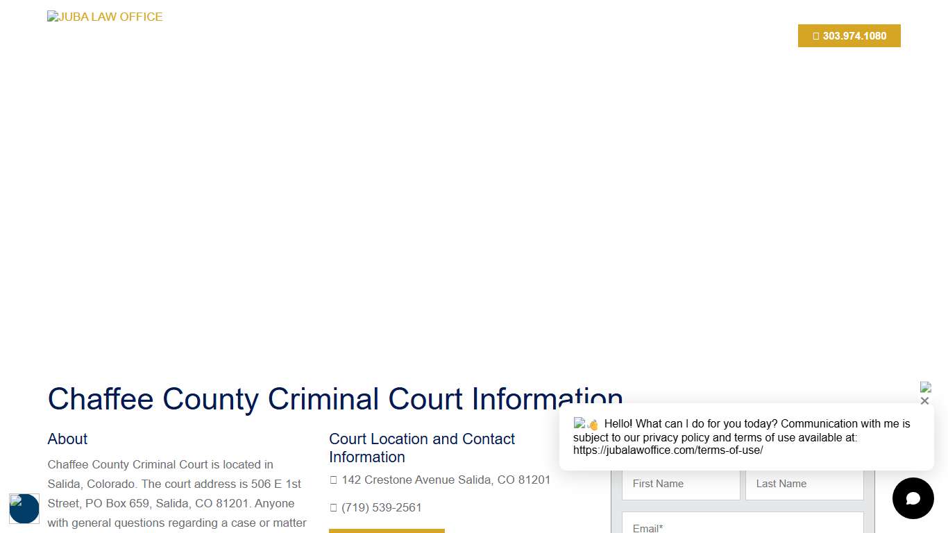 Chaffee County Criminal Court Information - The Juba Law Office
